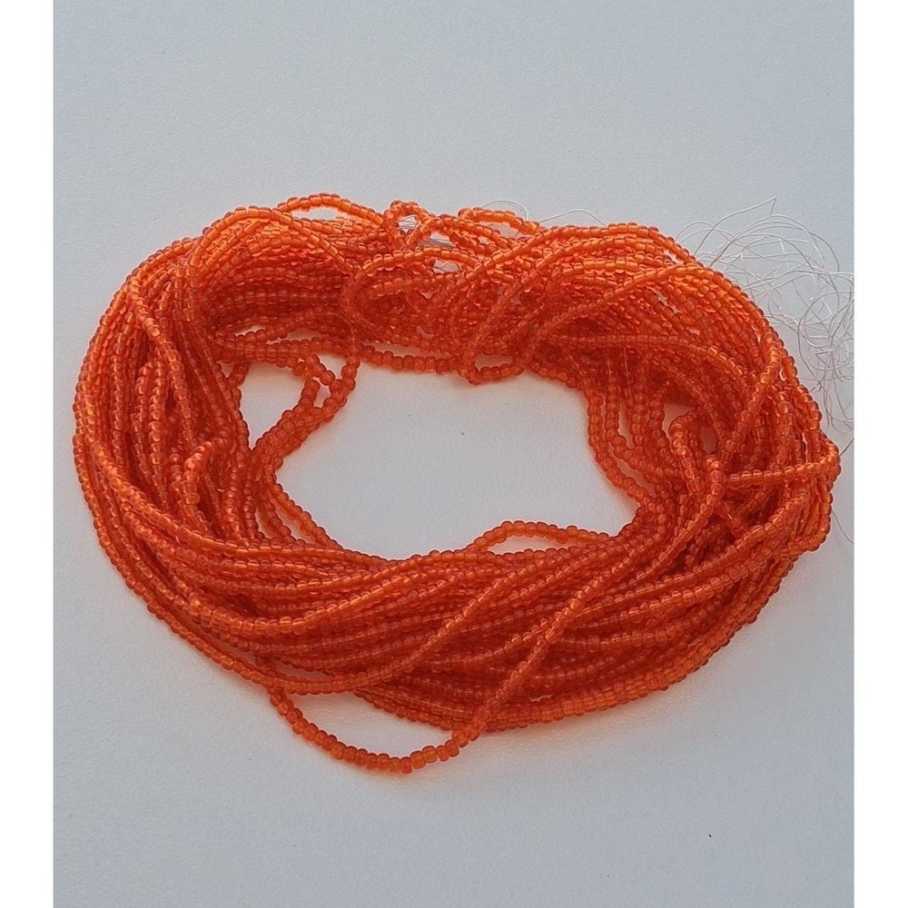 Vintage Orange Seed Bead Hank 12 Strands 44g Jewelry Making Craft Supply